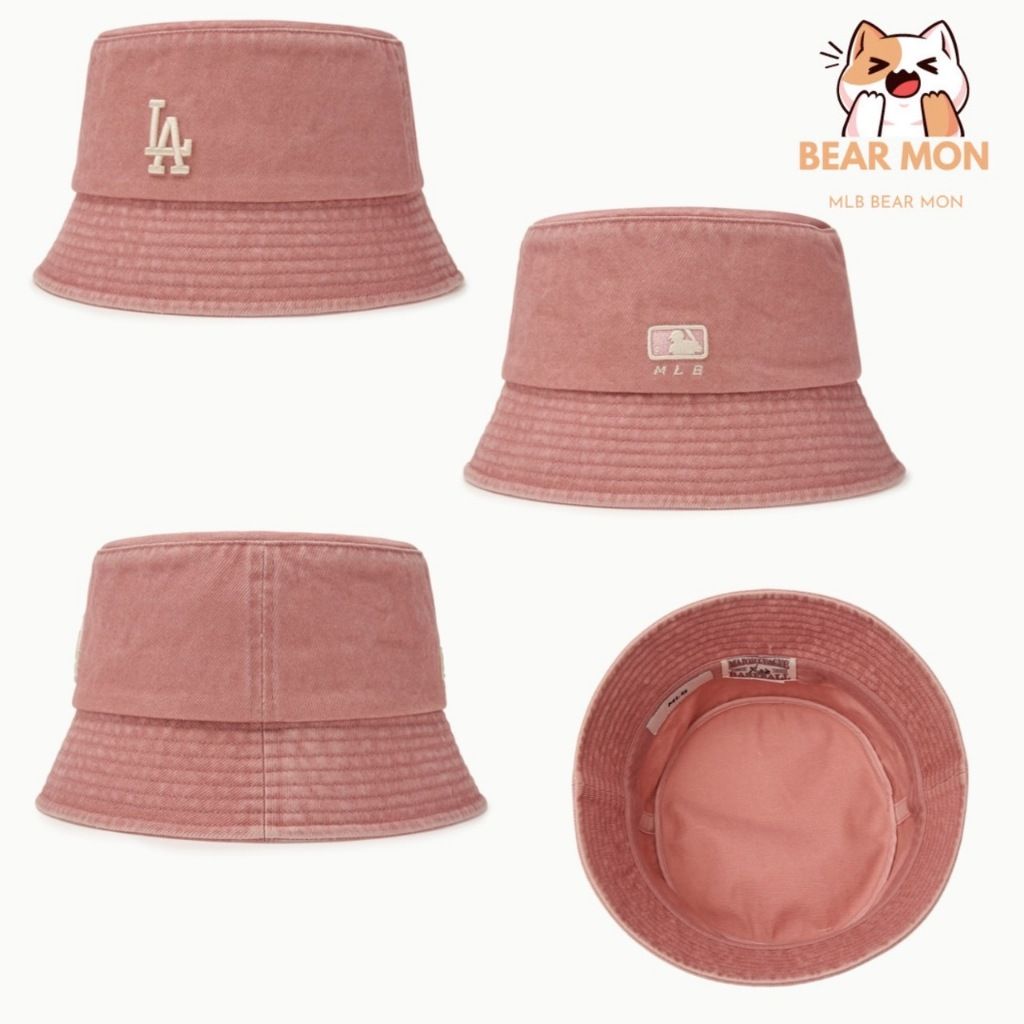 ■MLB Korea■ Basic Bucket Hat Drop Fit NY DGrey 3AHT8804N-5 Mũ Bucket MLB Basic Bucket Hat Drop Fit New York Yankees Ny