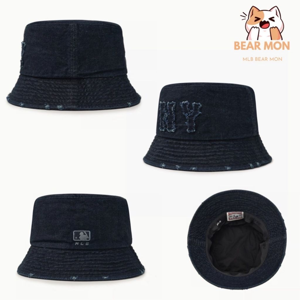Mũ MLB Basic Coopers Denim Bucket Hat New York Yankees Denim