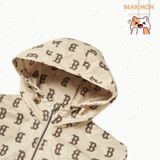  Áo Khoác Gió MLB Monogram Allover Print Windbreaker New York Yankees 3Awj06014 Màu Begi Logo Chữ B 