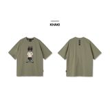  Áo Lifework Snapback hip dog applique short sleeve t-shirt Chó Đại Ka Màu Trắng Đen Xanh Lw242Ts106 