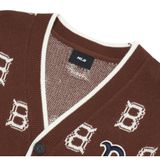  Áo khoác cardigan MLB phom suông Classic Monogram Front Pattern 3Akcm0124 Màu nâu logo chữ b 