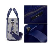  Túi Đeo Chéo MLB  Big Diamond Monogram Jacquard Small Tote Bag Boston Red Sox Chữ B NY LA 3Aors013N Màu Nâu Đen Xanh 