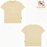  Áo ADLV Bear Applique Pigment Washing Short Sleeve T-Shirt Thêu Gấu Màu Đen Than Trắng kem 