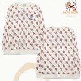  Áo Sweat MLB Classic Monogram Front Pattern Overfit Sweatshirt Boston Red Sox LA Dodgers NY màu đen trắng begi 3Amtm0231 