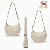 Túi Đeo Chéo Hobo MLB Classic Monogram New Embo Cross Bag New York Yankees 3Acrs024N Logo NY chữ B Màu Trắng và Đen 