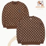  Áo Sweater MLB Monogram Overfit Sweatshirt Boston Red Sox 3Amtm0224 Màu nâu và đen 
