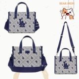  Túi Đeo Chéo MLB  Big Diamond Monogram Jacquard Small Tote Bag Boston Red Sox Chữ B NY LA 3Aors013N Màu Nâu Đen Xanh 