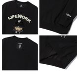  Áo Nỉ Lifework Bookle Hipdog Sweat Shirt Thêu Chó Màu Đen Xanh Rêu 