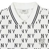  Áo Polo MLB Classic Monogram Front Pattern Collar T-Shirt New York Yankees 3Apqm0443 Màu Trắng / Đen 