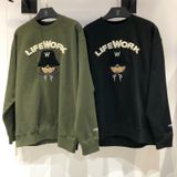  Áo Nỉ Lifework Bookle Hipdog Sweat Shirt Thêu Chó Màu Đen Xanh Rêu 