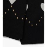  Áo Sweater MLB Heart Overfit Long Sleeve Sweatshirt Màu Đen Tim Trắng 3AKPH0131 