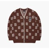  Áo khoác cardigan MLB phom suông Classic Monogram Front Pattern 3Akcm0124 Màu nâu logo chữ b 