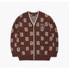 Áo khoác cardigan MLB phom suông Classic Monogram Front Pattern 3Akcm0124 Màu nâu logo chữ b