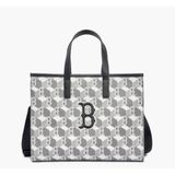  Túi Tote Vuông MLB Cube Monogram Medium Tote Boston Red Sox Màu Xám 3Aorm042N-43Grs 