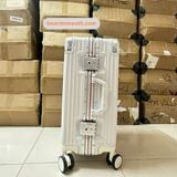  Vali ADIDAS Original Màu Trắng Logo Tam Giác 3 Sọc Màu Xanh Size 22 Xách Tay Cabin 