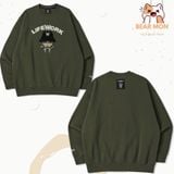 Áo Nỉ Lifework Bookle Hipdog Sweat Shirt Thêu Chó Màu Đen Xanh Rêu 