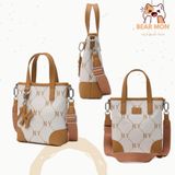  Túi Đeo Chéo MLB Diamond monogram jacquard mini cross bag New York Yankees 3Acrs054N Màu Đen Màu Trắng nâu 