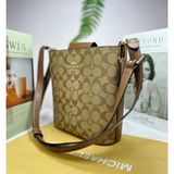 Túi Đeo Chéo Nữ Coach Sophie Bucket Bag In Signature Canvas CR154 Màu Nâu Vàng 