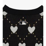  Áo Sweater MLB Heart Overfit Long Sleeve Sweatshirt Màu Đen Tim Trắng 3AKPH0131 