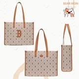  Túi Tote MLB Big Diamond Monogram Jacquard LA Dodgers Chữ B 3AORL013N-43BRS Nâu 