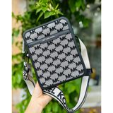  Túi Đeo Chéo Michael Kors MK Cooper Shoulder Crossbody Flight Bag Jacquard Màu Đen 