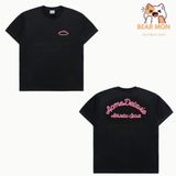  Áo ADLV Script Embossing Chain Needlework Short Sleeve T-Shirt Màu Nâu Hồng Đen 