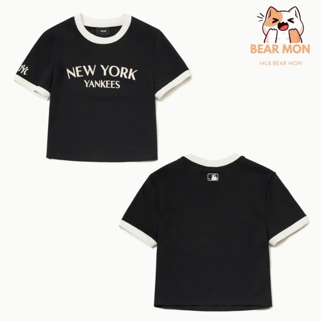 Áo MLB WomenS Varsiy Logo Slim Crop T Shirts New York