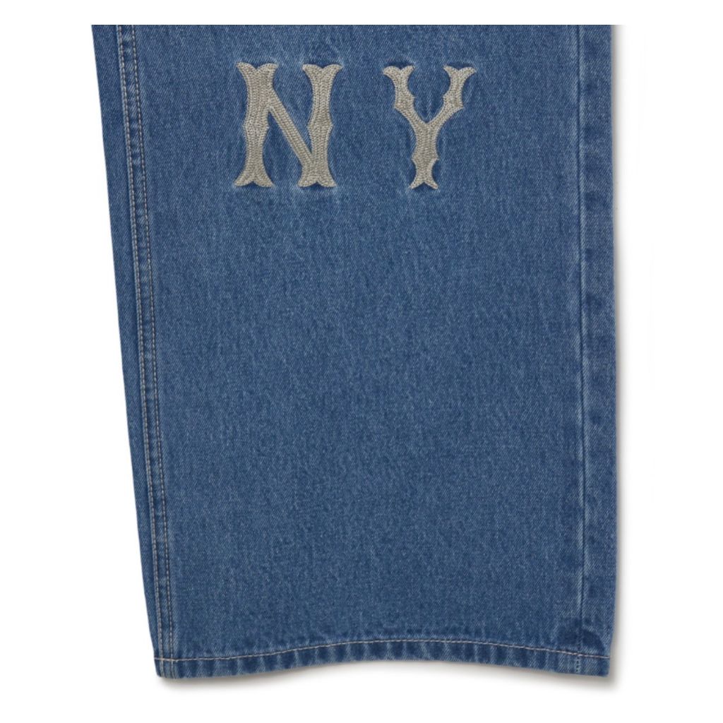 Quần Jean MLB Women's Mega Logo Embroidered Wide Denim Pants