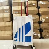  Vali ADIDAS Original Màu Trắng Logo Tam Giác 3 Sọc Màu Xanh Size 22 Xách Tay Cabin 