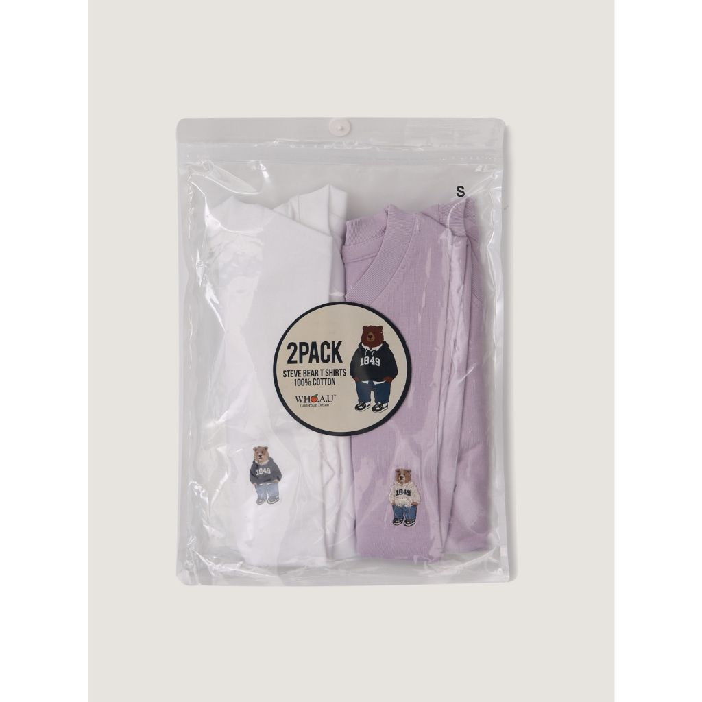 Áo Whoau Steve embroidery 2PACK short sleeve tee