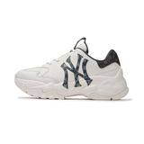  Giày Thể Thao MLB Bigball Chunky Denim Monogram New York Yankees 3ASHBDM4N-50BKS Màu Trắng Logo NY Đen 