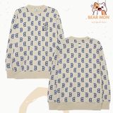  Áo Sweat MLB Classic Monogram Front Pattern Overfit Sweatshirt Boston Red Sox LA Dodgers NY màu đen trắng begi 3Amtm0231 