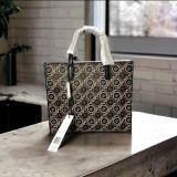  Túi Tote Marc Jacobs Mini Grind Signet Printed Leather Crossbody Tote Màu Đen Họa Tiết Vàng 