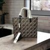 Túi Tote Marc Jacobs Mini Grind Signet Printed Leather Crossbody Tote Màu Đen Họa Tiết Vàng