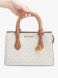 Túi Xách Michael Kors MK Sheila Small Satchel Màu Trắng Logo 