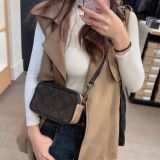  Túi Đeo Chéo Coach Wyatt Crossbody Bag In Blocked Signature Canvas Màu Nâu Tối Logo 