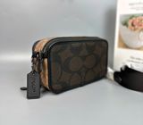  Túi Đeo Chéo Coach Wyatt Crossbody Bag In Blocked Signature Canvas Màu Nâu Tối Logo 