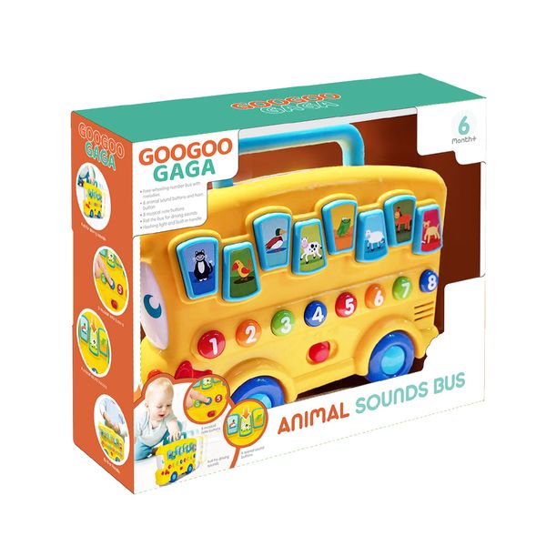  GOOGOGAGA Đồ chơi xe buýt học tập động vật vui vẻ 