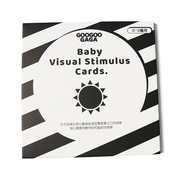  GOOGOOGAGA Bộ thẻ kích thích thị giác trẻ em bằng giấy giai đoạn 1 cho bé từ 0-3 tháng tuổi Đen trắng 