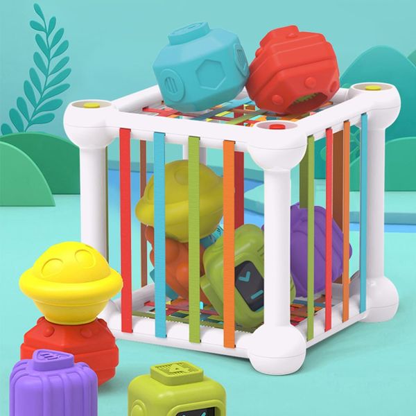  GOOGOOGAGA Bộ đồ chơi thả khối gồm các khối bi bằng nhựa kích thích giác quan 