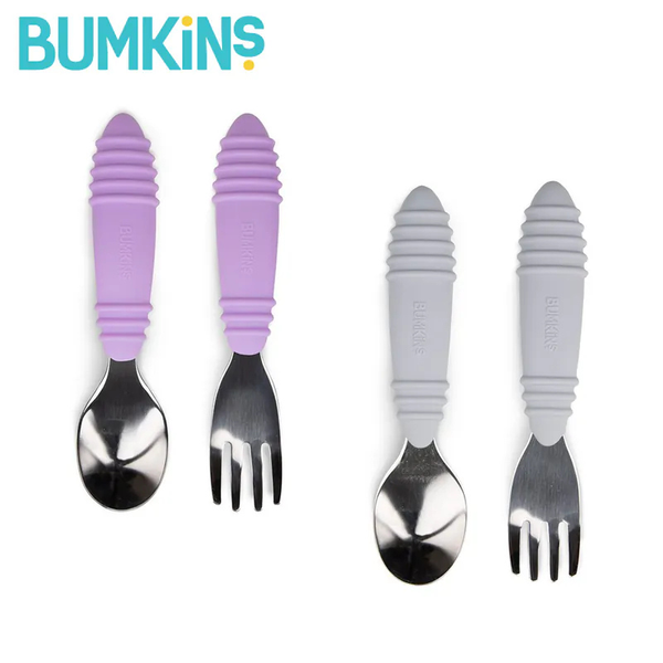  BUMKINS Bộ muỗng nĩa không gỉ cho bé 