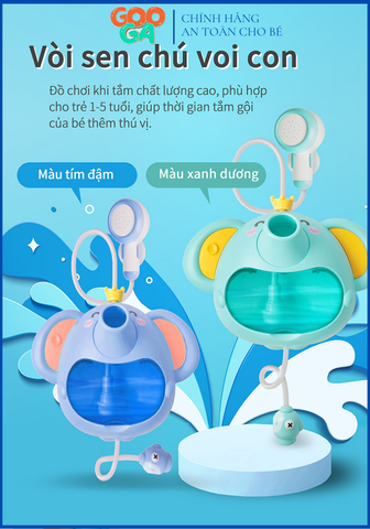  GOOGOOGAGA Vòi sen 3 trong 1 bằng nhựa hình chú voi 