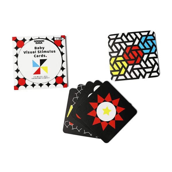  GOOGOOGAGA Bộ thẻ kích thích thị giác trẻ em bằng giấy giai đoạn 1 cho bé từ 4-6 tháng tuổi Sắc màu 