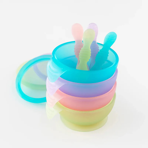  BUMKINS Bộ bát muỗng ăn dặm bằng Silicone cho bé 