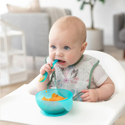  BUMKINS Bộ bát muỗng ăn dặm bằng Silicone cho bé 