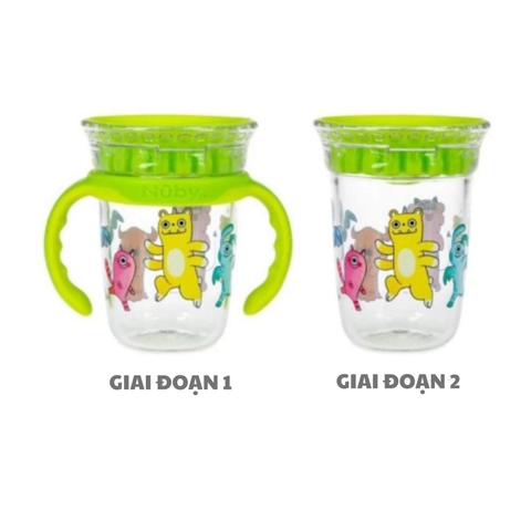  Nuby Cốc tập uống 360 độ bằng nhựa Tritan cho bé dung tích 240ml 10735 