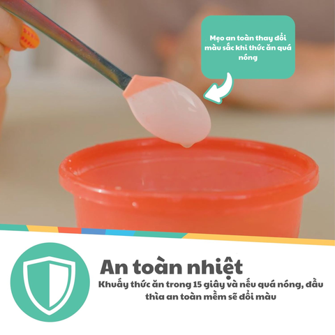  Nuby Bộ 4 chiếc thìa ăn dặm bằng thép không gỉ có đầu bọc silicone cho bé 81023 