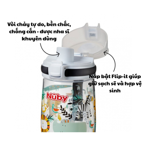  Nuby Bình tập uống bằng nhựa cho bé dung tích 300ml 10773 