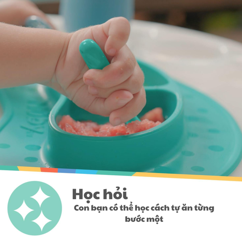  Nuby Bộ 3 chiếc thìa ăn dặm bằng silicone cho bé 