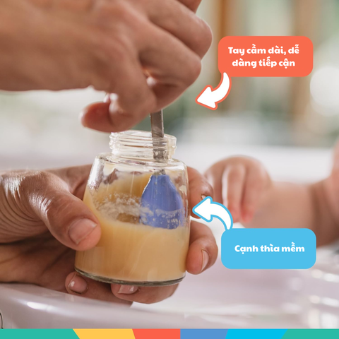  Nuby Bộ 4 chiếc thìa ăn dặm bằng thép không gỉ có đầu bọc silicone cho bé 81023 